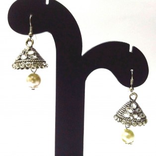 Silver Oxidized Earring Ethnic Imitation Tradition Jewelry Hook Dangle Drop EA30